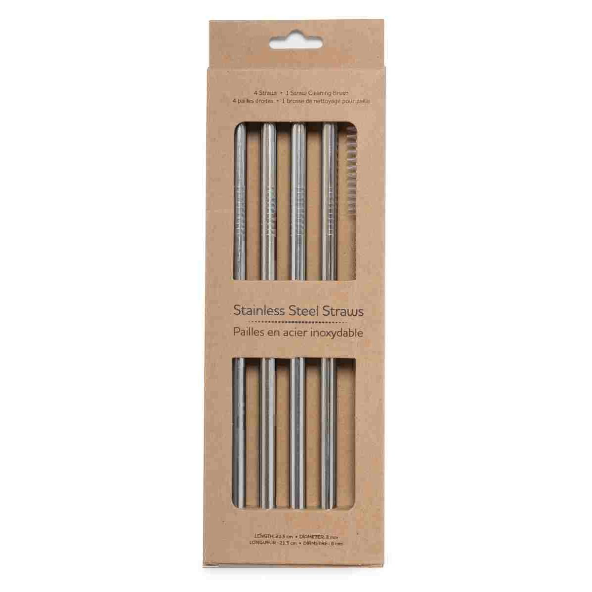 Life Without Waste Stainless Steel Straws (4 straws + Brush)