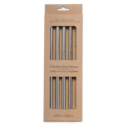 Life Without Waste Stainless Steel Straws (4 straws + Brush)