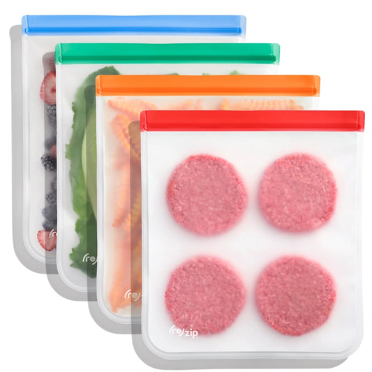 (re)zip Gallon Leak-Proof Food Storage Bag 4-pack (cardboard packaging)