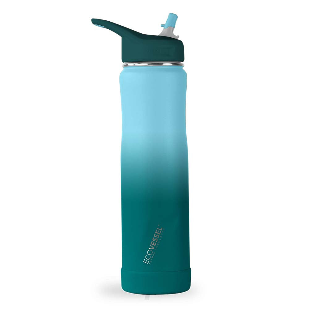 24 oz EcoVessel SUMMIT Stainless Steel Insulated Straw Water Bottle