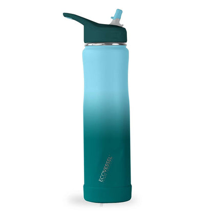 24 oz EcoVessel SUMMIT Stainless Steel Insulated Straw Water Bottle