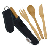 To Go Ware RePETe Bamboo Utensil Set Black with Black Trim
