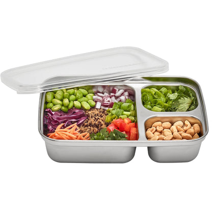 Ukonserve 3 Compartment Stainless Steel Food-Storage Container