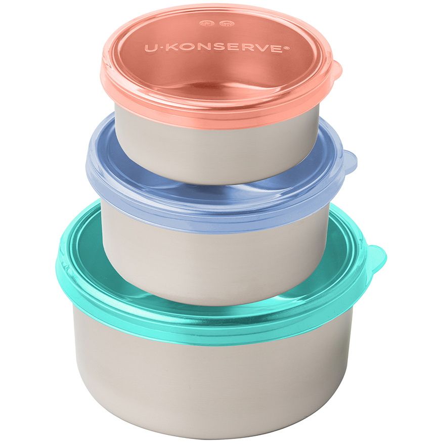 Ukonserve Food Storage Containers with Silicone Lids (Set of 3)