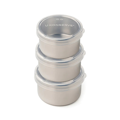 Ukonserve Stainless Steel Dip Containers with Silicone Lid (Set of 3)