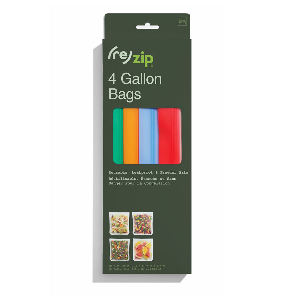 BlueAvocado 1 Gallon (re)zip Food Storage Bags with Leak-proof double ...