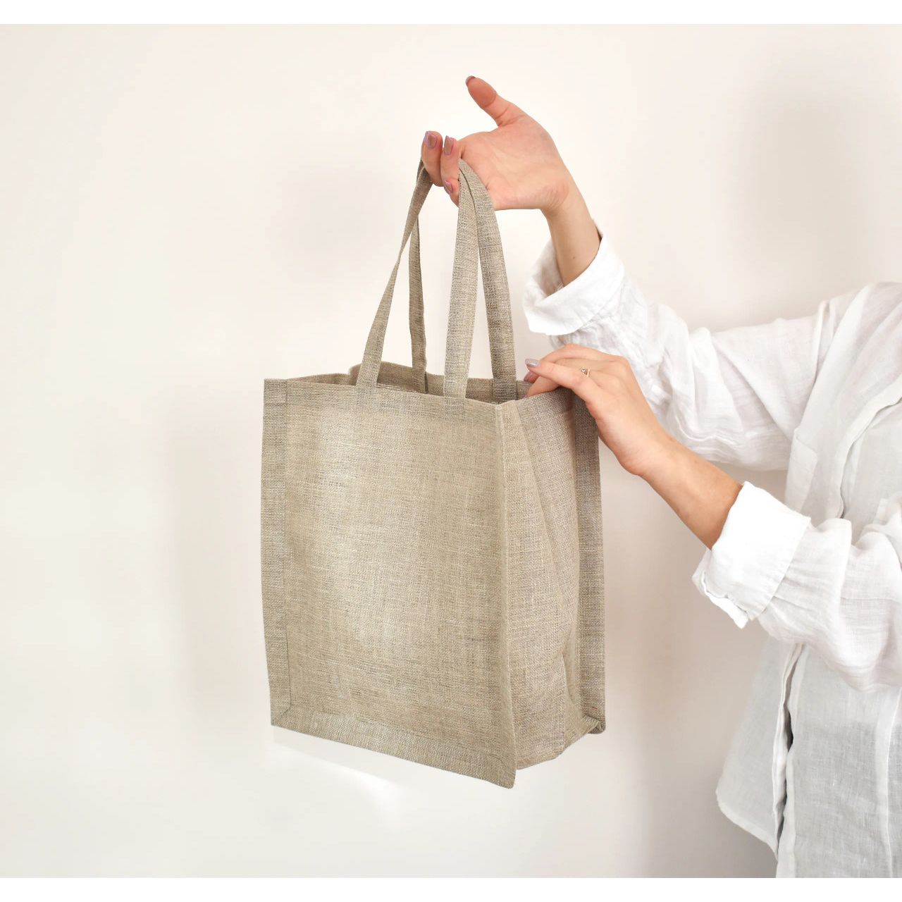 Custom Printed Linen Shopping Bag